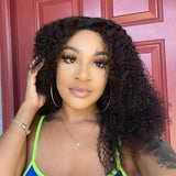 Wavymy Kinky Curly Hair 360 Lace Front Wig Human Hair Wig Natural Black