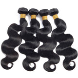 Wavymy Virgin Human Hair Weave Body Wave 4 Bundles with 13x4 Transparent Lace Frontal