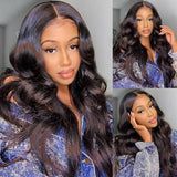 Wavymy Virgin Human Hair Weave Body Wave 4 Bundles with 13x4 Lace Frontal