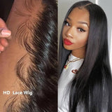 Wavymy 13x6 HD Lace Front Straight Human Hair Wig HD Transparent Lace Wigs