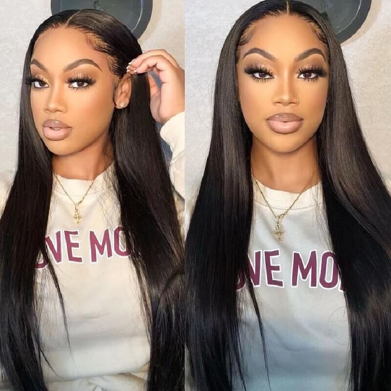 Wavymy 13x6 HD Lace Front Straight Human Hair Wig HD Transparent Lace Wigs