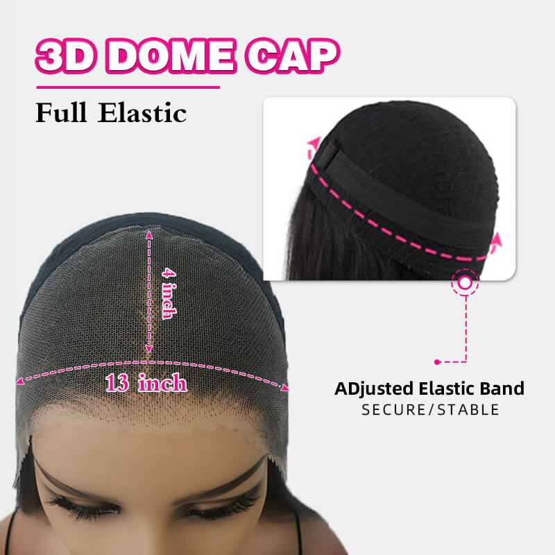 Wavymy Water Wave Wear Go Wigs Dome Cap Glueless 13x4 HD Lace Front Wigs 180% Density