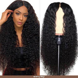 Wavymy Water Wave 13x6 HD Lace Front Wig Human Hair Wigs Natural Hairline 150%-180% Density Swiss Lace Wigs