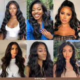 Wavymy Body Wave 13x6 Lace Front  Wigs Swiss lace Wig With Pure Handmade Natural Color