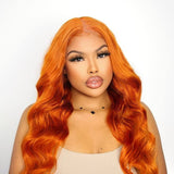 Wavymy Ginger Color 13x4 Body Wave Lace Front Virgin Human Hair Wigs