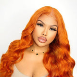 Wavymy Ginger Color 13x4 Body Wave Lace Front Virgin Human Hair Wigs