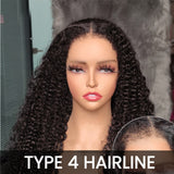 Wavymy Type 4 Hairline Wigs 13x4 HD Lace Front Wig Kinky Curly With Curly Edges HD Lace Front Wig