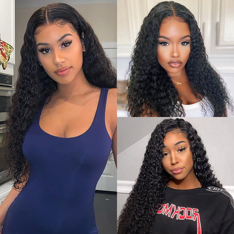Wavymy Deep Wave 13x6 Lace Frontal Wig Pre Plucked Hairline Lace Wigs Natural Color On Sale