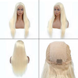 Wavymy 613 Blonde Straight 13x6  Lace Frontal Wig 180% Density Pre-plucked Hairline Wig