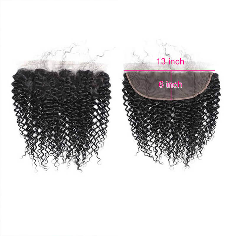 Wavymy Deep Wave Human Hair Weave 3 Bundles With 13x6 Lace Frontal
