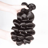 Wavymy Loose Wave 3 Bundles With 13x6 Lace Frontal Natural Black Human Virgin Hair