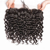 Wavymy Water Wave Human Hair 3 Bundles With 13x6 Lace Frontal Natural Black Human Virgin Hair