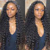 Wavymy Deep Wave 360 Lace Front Wig Human Hair Wig Natural Black