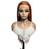 Wavymy Straight  Ginger Orange Color 13x4 Lace Front Wig Human Hair Wigs For Women