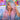 rainbow dyed human hair wig pink turquoise and purple
