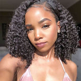 Wavymy kinky Curly Wig Virgin Human Hair Full Lace Wig Pre Plucked Natural Hair Liner