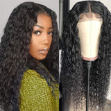 Wavymy 4x4 HD Lace Closure Water Wave Wigs  Swiss Lace Human Hair Wig With No Glue