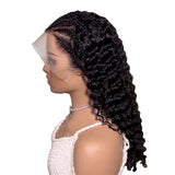 Wavymy 13x4 Deep Wave Lace Frontal Wig Braided Half Up Half Down Virgin Human Hair Lace Front Wig