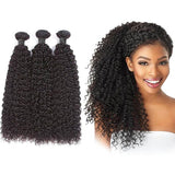 Wavymy Kinky Curly Premium 9A Human Virgin Hair 3 Bundles Natural Black Hair