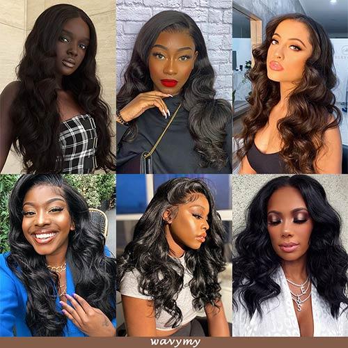 Wavymy 4 By 4 Lace Closure Part Wig With Baby Hair Body Wave Natural Color Hand Tied Lace Part Line Realistic 4X4 Wigs