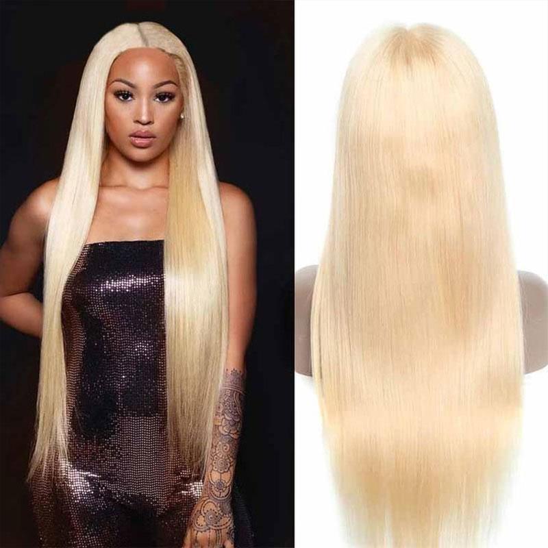 Wavymy 613 Blonde Hair 13x6 HD Lace Front Straight Human Hair Wigs