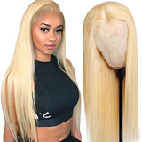 Wavymy Blonde 613 Straight 4x4 Lace Wig Virgin Human Hair Lace closure Wig 14-30 Inch