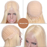 Wavymy 613 Blonde 4x4 Lace Closure Short Bob Wigs Straight Human Hair Wigs