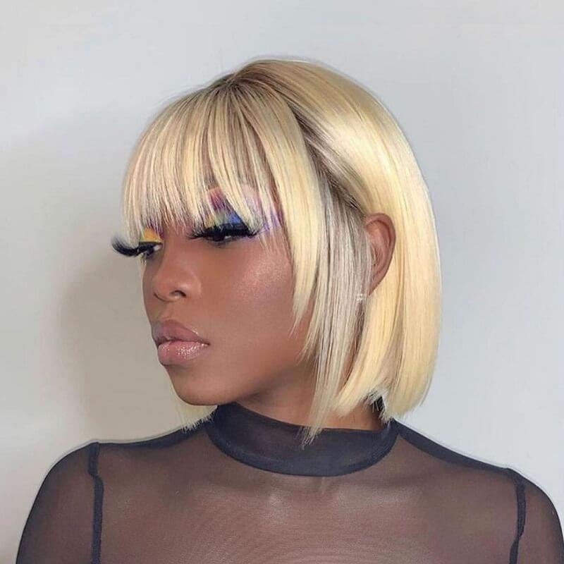 blonde wig with bangs