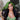 Wavymy Black With Green Skunk Stripe Color Body Wave Wig 13x4 Highlights Lace Front Human Hair Ombre Wig