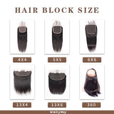 Wavymy Straight Virgin Human Hair 4 Bundles with 6x6 Closure