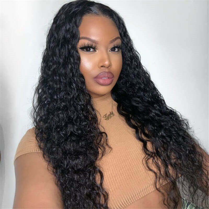 Wavymy Water Wave Wig Human Hair Full Lace Wig Pre Plucked Lace Wig