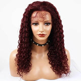 Wavymy 99J Dark Burgundy Deep Wave 13x4 Lace Front Wig