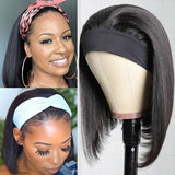 Wavymy Short Straight Headband Bob Wigs Virgin Human Hair Glueless Wigs Headband Random Color