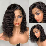 Wavymy Deep Wave Short Bob 13x4 HD Lace Front Wigs Virgin Human Hair Natural Color Wigs