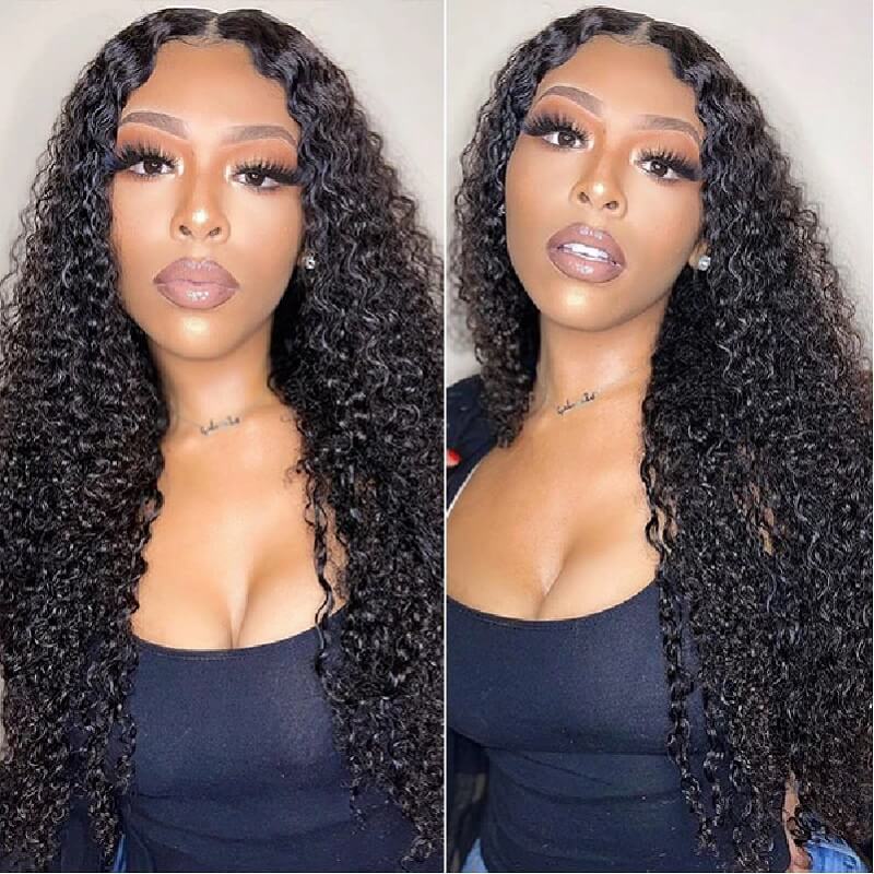 Wavymy Real Invisible Skin Melt HD Lace Wigs Kinky Curly 4x4 Lace Closure Wig Human Hair Wigs