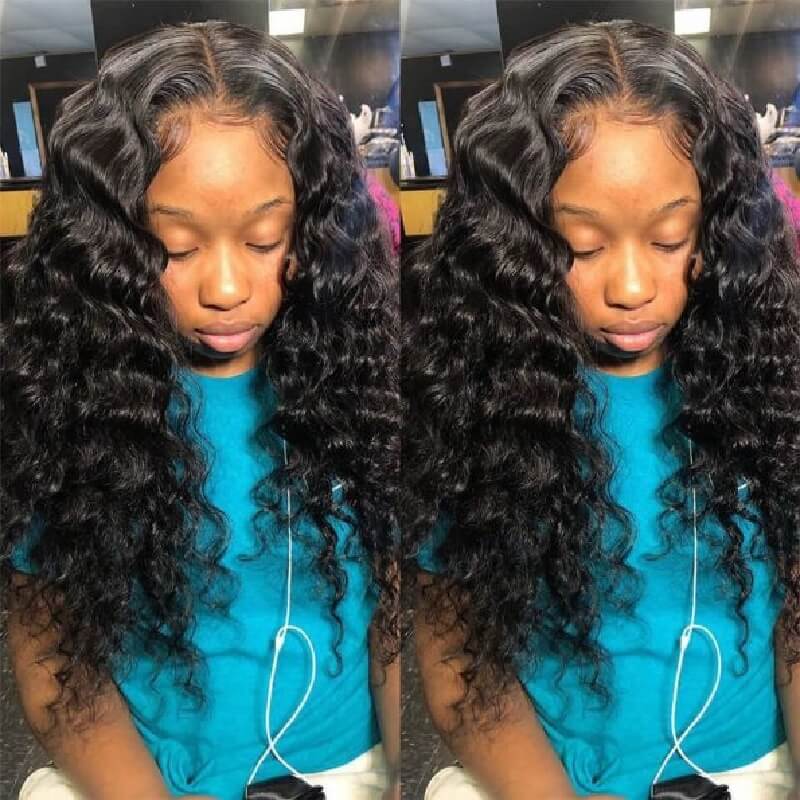 Wavymy Realistic Natural Hairline HD Lace Wigs Loose Deep Wave 4x4 Lace Closure Human Hair Wigs