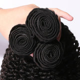 Wavymy Virgin Human Hair Weave Kinky Curly 4 Bundles with 5x5 Lace Closure