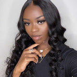 Wavymy Loose Wave 4x4 Lace Closure Wigs Hand Tied Hair Line Human Hair Wigs