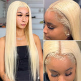 Wavymy 613 Blonde Straight HD Lace Wigs 4x4 HD Lace Closure Human Hair Wigs