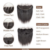 Wavymy Straight Virgin Human Hair 3 Bundles With 6x6 Closure