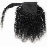Wavymy Long Kinky Curly Ponytail Human Hair Extensions Wrap Around Ponytail Drawstring Human Hair Ponytails For Black Women