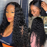 Wavymy 4x4 Lace Closure Water Wave Wigs  Swiss Lace Human Hair Wig With No Glue