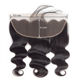 Wavymy Virgin Human Hair Weave Body Wave 4 Bundles With 13x6 Lace Frontal Natural Black