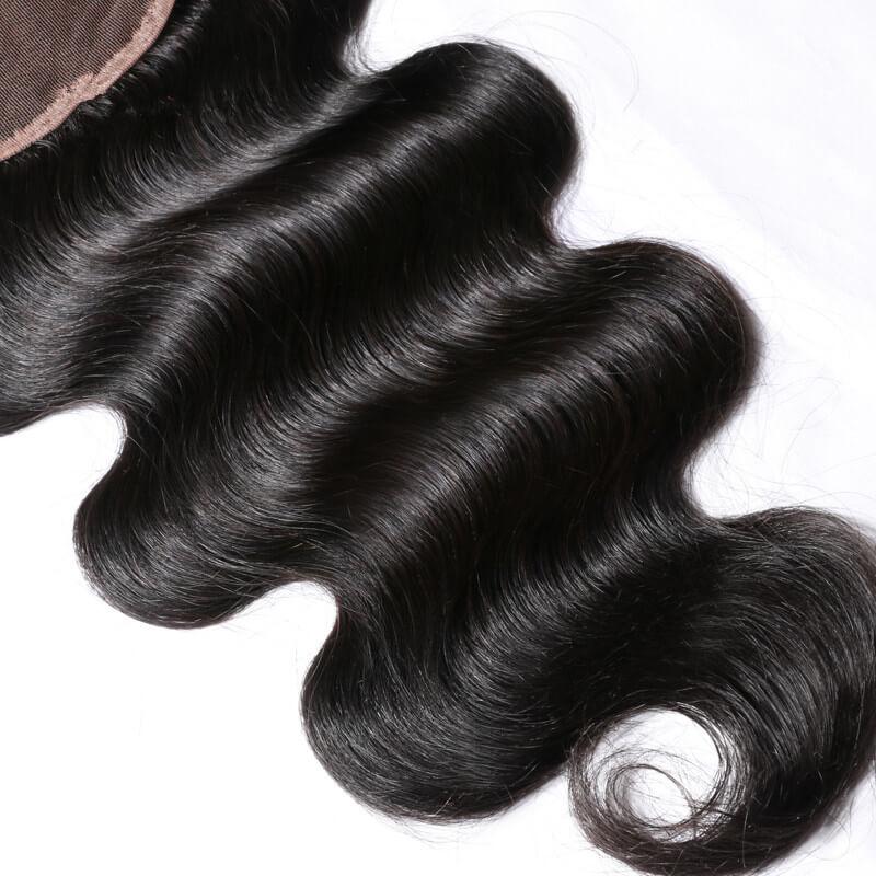 Wavymy Body Wave Natural Color Virgin Human Hair Weave 4 Bundles with 5x5 Lace Closure