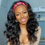 Wavymy Body Wave Headband Wig Virgin Human Hair Half Wig Natural Hairline No Glue Wigs