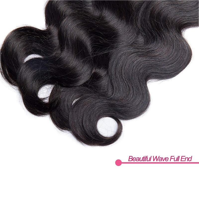 Wavymy Body Wave Hair Virgin Human Hair Weave 4 Bundles with 4x4 Lace Closure