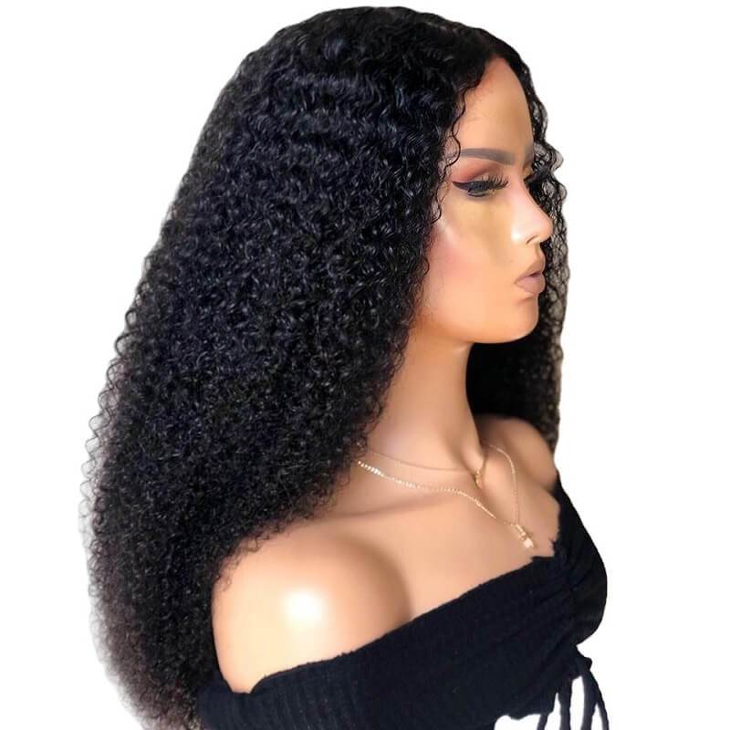 Wavymy Kinky Curly Hair 6x6 Lace Part Human Virgin Wigs Lace Closure Wigs