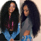 Wavymy Kinky Curly Hair 6x6 Lace Part Human Virgin Wigs Lace Closure Wigs