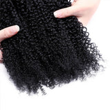 Wavymy Virgin Kinky Curly Human Hair Weave 3 Bundles With 4x4 Lace Closure