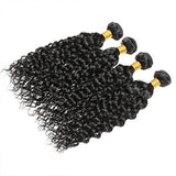Wavymy Virgin Human Hair Weave Kinky Curly 4 Bundles with 13x4 Lace Frontal